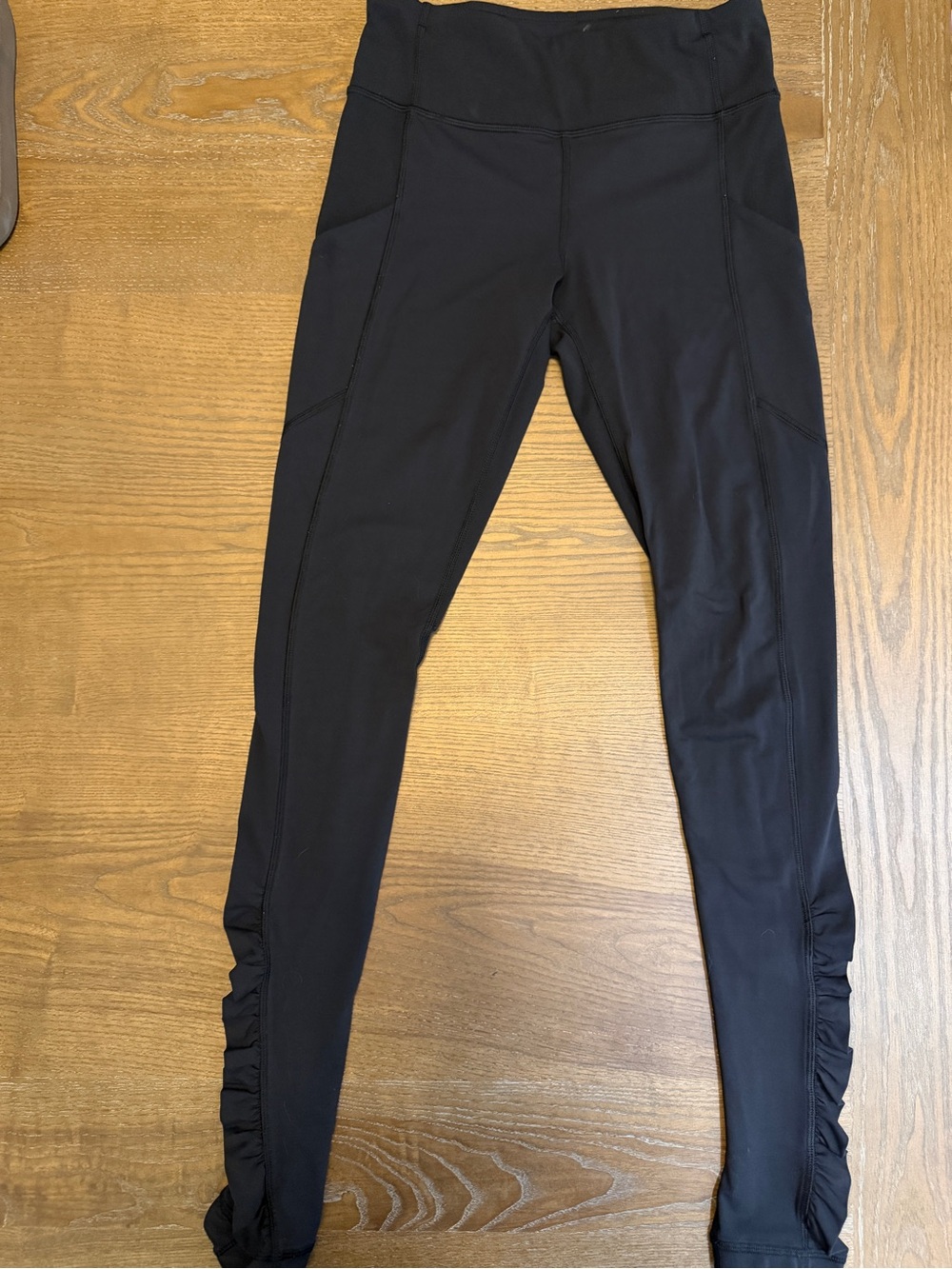 Lululemon Black Ruched Leggings With Pockets Size 4